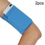 2 pezzi bracciali elastici sportivi per borsa da braccio per telefono cellulare per fitness all'aperto (blu)