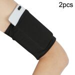 Bracciali elastici sportivi per borsa da braccio per telefono cellulare per fitness all'aperto da 2 pezzi (nero)
