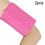 2 pezzi bracciali elastici sportivi per borsa da braccio per telefono cellulare per fitness all'aperto (rosa rossa)