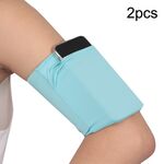 2pcs Outdoor Fitness Mobile Phone Arm Bag Sport Bracciali elastici (azzurro)