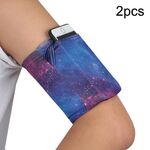2pcs Outdoor Fitness Mobile Phone Arm Bag Sport Bracciali elastici (cielo stellato)