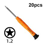20pcs mini cacciavite antiscivolo strumenti di manutenzione per lo smontaggio del telefono cellulare, serie: 1.2 a cinque stelle