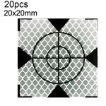 20 pezzi FP001 Adesivo riflettente per mappatura tunnel diamante Adesivo punto di misurazione monitoraggio, dimensioni: 20x20mm con triangolo