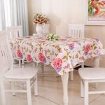 Tovaglia da tavolino PEVA resistente all'olio e all'acqua, dimensioni: 152x152 cm (fiore bicolore)