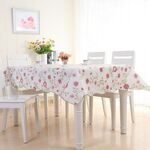 Tovaglia da caffè PEVA resistente all'olio e all'acqua, dimensioni: 152x152 cm (fiore rosso)