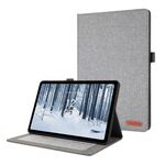 Per Nokia T21 Custodia per tablet in pelle e tessuto con funzione Wake-up/Sleep (grigio)