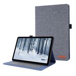Per Nokia T21 Custodia per tablet in pelle e tessuto con funzione Wake-up/Sleep (blu)