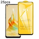 Per OPPO Reno8 T 4G 25 pezzi 9D Full Glue Pellicola in vetro temperato a schermo intero