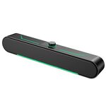 Altoparlanti per computer stereo HIFI luminosi a LED A39 Audio cablato per giochi lunghi (nero)