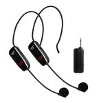 Altoparlante per amplificatore per cuffie audio per microfono wireless per esterni uno per due (nero)