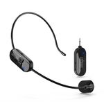 1 per 1 Interfaccia da 3,5 mm Microfono a condensatore montato sulla testa Wireless Altoparlante anti-ululato