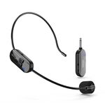 1 per 1 Interfaccia da 6,35 mm Microfono a condensatore montato sulla testa Wireless Altoparlante anti-ululato