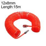Compressore LAIZE Tubo a molla in PU flessibile ad aria con connettore, specifica: 12x8 mm, 15 m