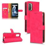 Per Blackview BV7100 Custodia per telefono in pelle magnetica con vibrazione Skin Feel (rosa rossa)