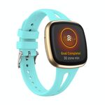 Per Fitbit Versa 3/4 cinturino in silicone sottile a goccia d'acqua, taglia: S (azzurro)