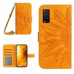 Per TCL 205 Skin Feel Sun Flower Pattern Flip Custodia in pelle per telefono con cordino (giallo)