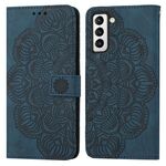 Per Samsung Galaxy S23 5G Custodia per cellulare in pelle con motivo mandala in rilievo (blu)