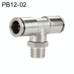 PB12-02 LAIZE Raccordo rapido pneumatico con ramo a T maschio in rame nichelato