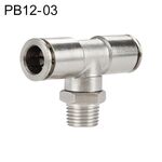 PB12-03 LAIZE Raccordo rapido pneumatico con ramo a T maschio in rame nichelato