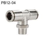 PB12-04 LAIZE Raccordo rapido pneumatico con ramo a T maschio in rame nichelato