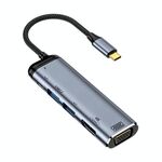 Y002 Adattatore multifunzione da 6 in 1 da tipo C a VGA + HDMI + doppia USB + doppia interfaccia USB-C/tipo C