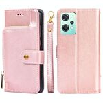 Per OPPO K10x 5G Borsa con cerniera Custodia in pelle per telefono (oro rosa)