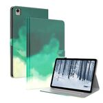 Per Nokia T21 custodia per tablet in pelle con motivo ad acquerello (verde ciano)
