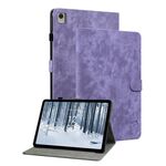 Per Nokia T21 Custodia per tablet in pelle con motivo a tigre (viola)