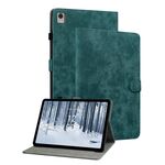Per Nokia T21 Custodia per tablet in pelle con motivo a tigre (verde scuro)