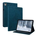 Custodia per tablet in pelle goffrata fiore farfalla per Nokia T21 (blu)