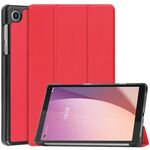 Per Lenovo Tab M8 4th Gen / TB-300FU Custer Custodia per tablet in pelle con supporto a 3 pieghe in puro colore (rosso)