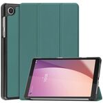 Per Lenovo Tab M8 4th Gen / TB-300FU Custer Custodia per tablet in pelle con supporto a 3 pieghe in puro colore (verde scuro)