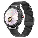 CF96 1,2 pollici impermeabile intelligente cinturino in acciaio supporto per il monitoraggio della frequenza cardiaca/monitoraggio della pressione sanguigna (nero)