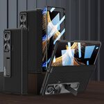Per Honor Magic VS GKK Custodia per cellulare in pelle con cerniera magnetica con supporto (fibra di carbonio)