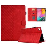 Custodia per tablet in pelle goffrata rombo per Samsung Galaxy Tab A 10.1 T510 / T515 2019 (rosso)