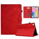 Per Samsung Galaxy Tab S6 Lite P610 / P615 Custodia Smart Tablet in pelle goffrata rombo (rosso)