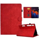 Per Samsung Galaxy Tab S7 T870 / S8 X700 Custodia Smart Tablet in pelle goffrata rombo (rosso)