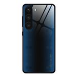 Per Samsung Galaxy S23 5G Custodia in TPU con vetro sfumato texture (blu)