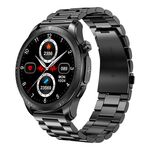 E420 Smart Watch con schermo a colori da 1,39 pollici, cinturino in acciaio, supporto monitoraggio della frequenza cardiaca / monitoraggio della pressione sanguigna (nero)