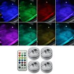 Luce colorata per atmosfera con telecomando senza fili per modifica auto, specifica: 4 luci + 1 RC