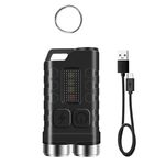 V3 Portachiavi Luce USB Ricaricabile Luce Forte Mini Torcia (Nero Trasparente)