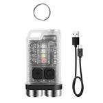 V3 Portachiavi Luce USB Ricaricabile Luce Forte Mini Torcia (Bianco Fluorescente)