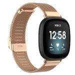 Per Fitbit Versa 4 / Versa 3 / Sense 2 / Sense Cinturino per orologio in metallo a maglia fine con fibbia Milano integrata (oro rosa)