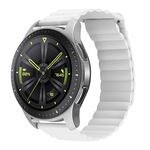 Per Amazfit GTS 4 / GTS 4 Mini / GTS 3 Cinturino per orologio in pelle con anello magnetico universale da 20 mm (bianco)