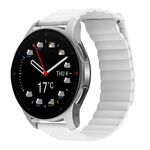 Per Coros Apex 46mm/Apex Pro / Ticwatch Pro 3 22mm cinturino in pelle con anello magnetico (bianco)