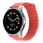 Per Coros Apex 46mm/Apex Pro / Ticwatch Pro 3 22mm cinturino in pelle con anello magnetico (arancione)