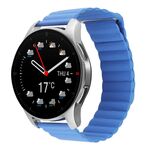 Per Coros Apex 46mm/Apex Pro / Ticwatch Pro 3 22mm cinturino in pelle con anello magnetico (Cape Cod blu)