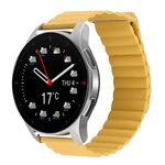 Per Coros Apex 46mm/Apex Pro / Ticwatch Pro 3 22mm cinturino in pelle con anello magnetico (giallo)