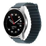 Per Coros Apex 46mm/Apex Pro / Ticwatch Pro 3 22mm cinturino in pelle con anello magnetico (verde pino)