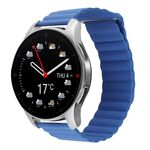 Per Coros Apex 46mm/Apex Pro / Ticwatch Pro 3 22mm cinturino in pelle con anello magnetico (cielo blu)